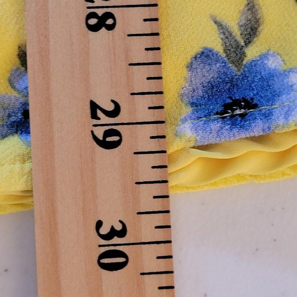 Forever 21 Yellow Floral Front Tie Short Sleeve Mini Dress Women Size S - Picture 5 of 10